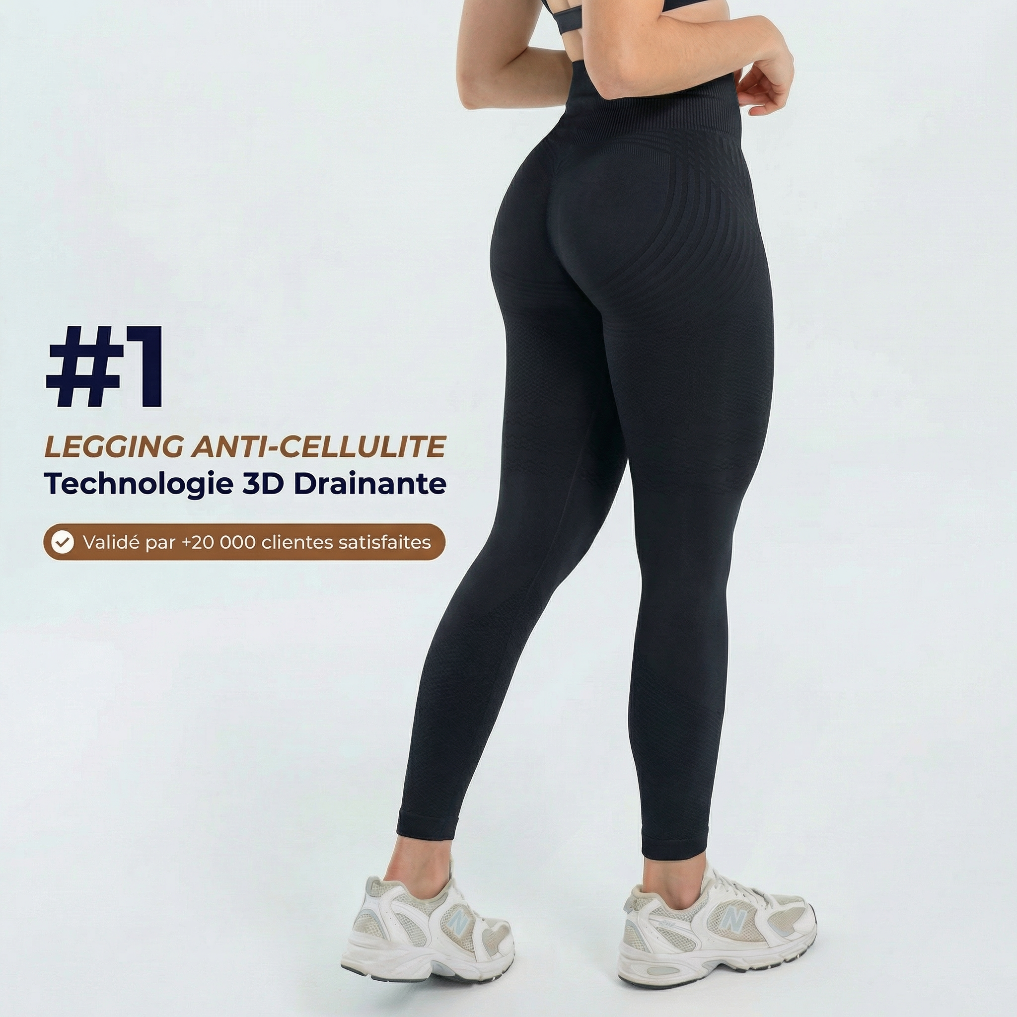 LEGGING NOIR ODYOA 3D-Drain™ - Technologie 3D Anti-Cellulite
